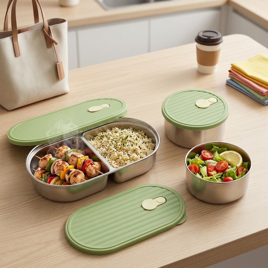 Meal Prep List - Microwavable 304 Stainless Steel Lunch Box