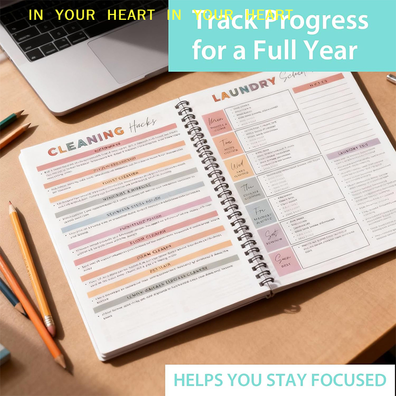 Meal Plan Notepad - Daily, Weekly & Monthly Cleaning Schedule