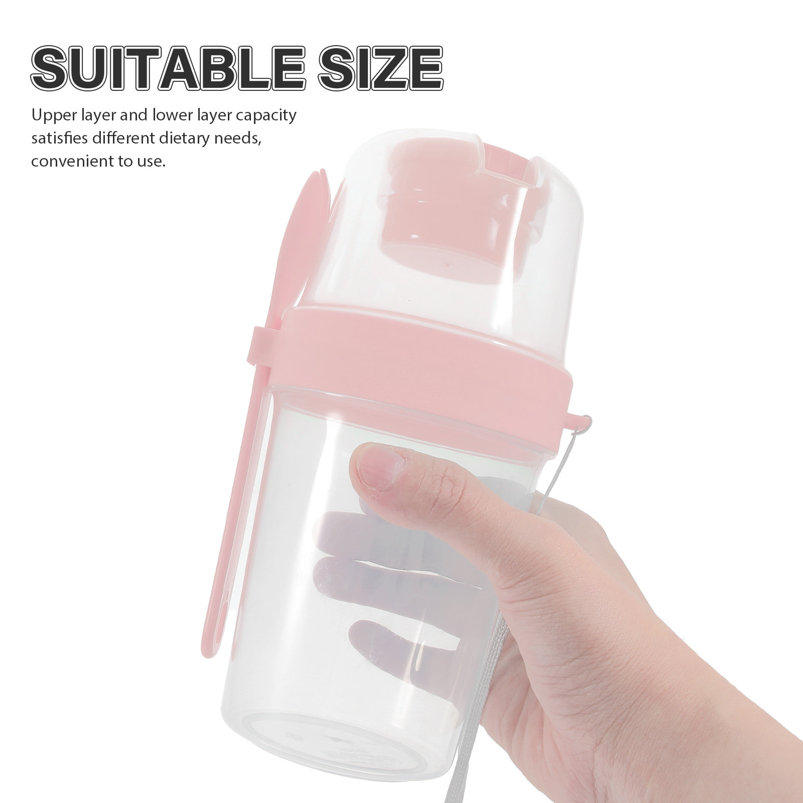 Meal Prep Overnight Oats - 1Set Double-Layer Portable Salad Cup with