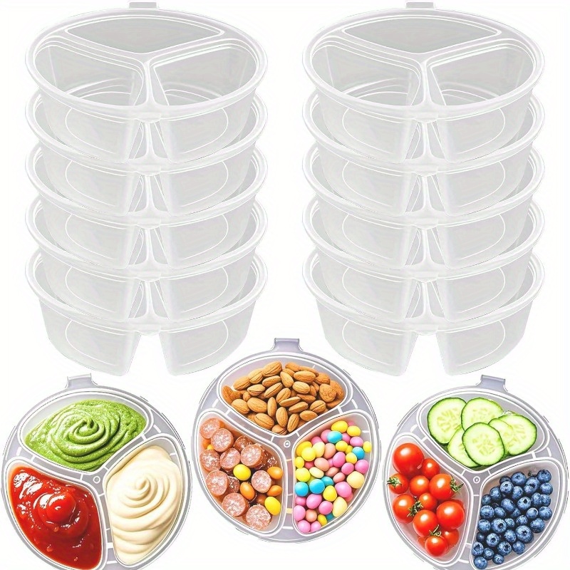 Meal Prep List - Round 3-Compartment Disposable Food Containers with