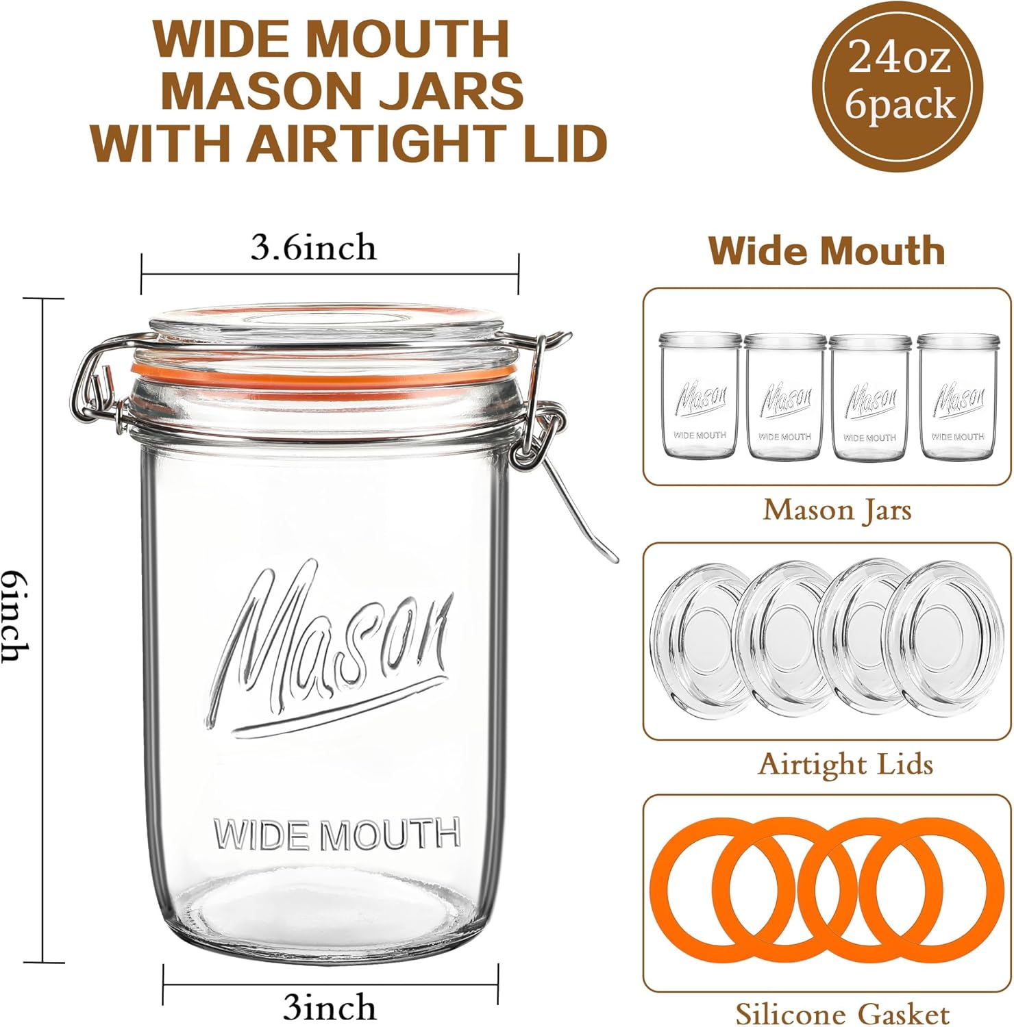 24oz Wide Mouth    Jars – 6 Pa – Meal Prep Overnight Oats Bewertung und Preis