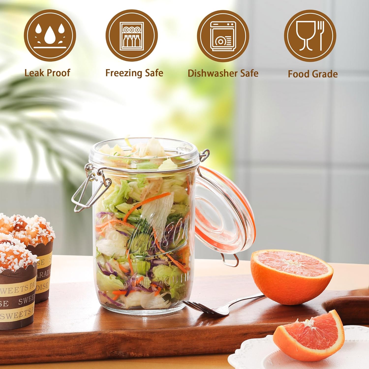 24oz Wide Mouth    Jars – 6 Pa – Meal Prep Overnight Oats Bewertung und Preis