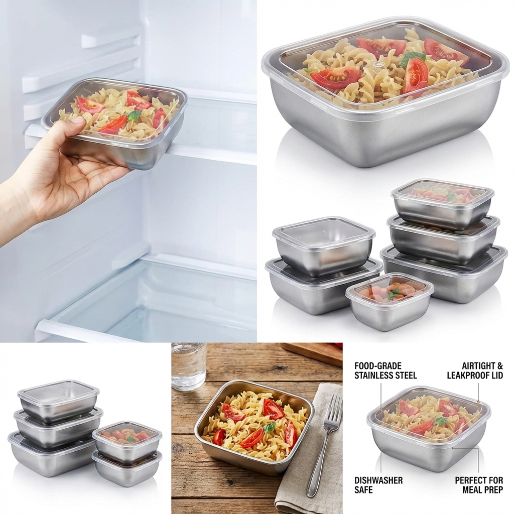 5PCS Stainless Steel Food Stor – Meal Prep List Bewertung und Preis