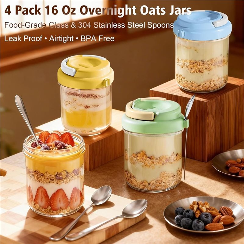 【THANKSGIVING DAY】4 Pack 16 Oz – Meal Prep Overnight Oats Bewertung und Preis