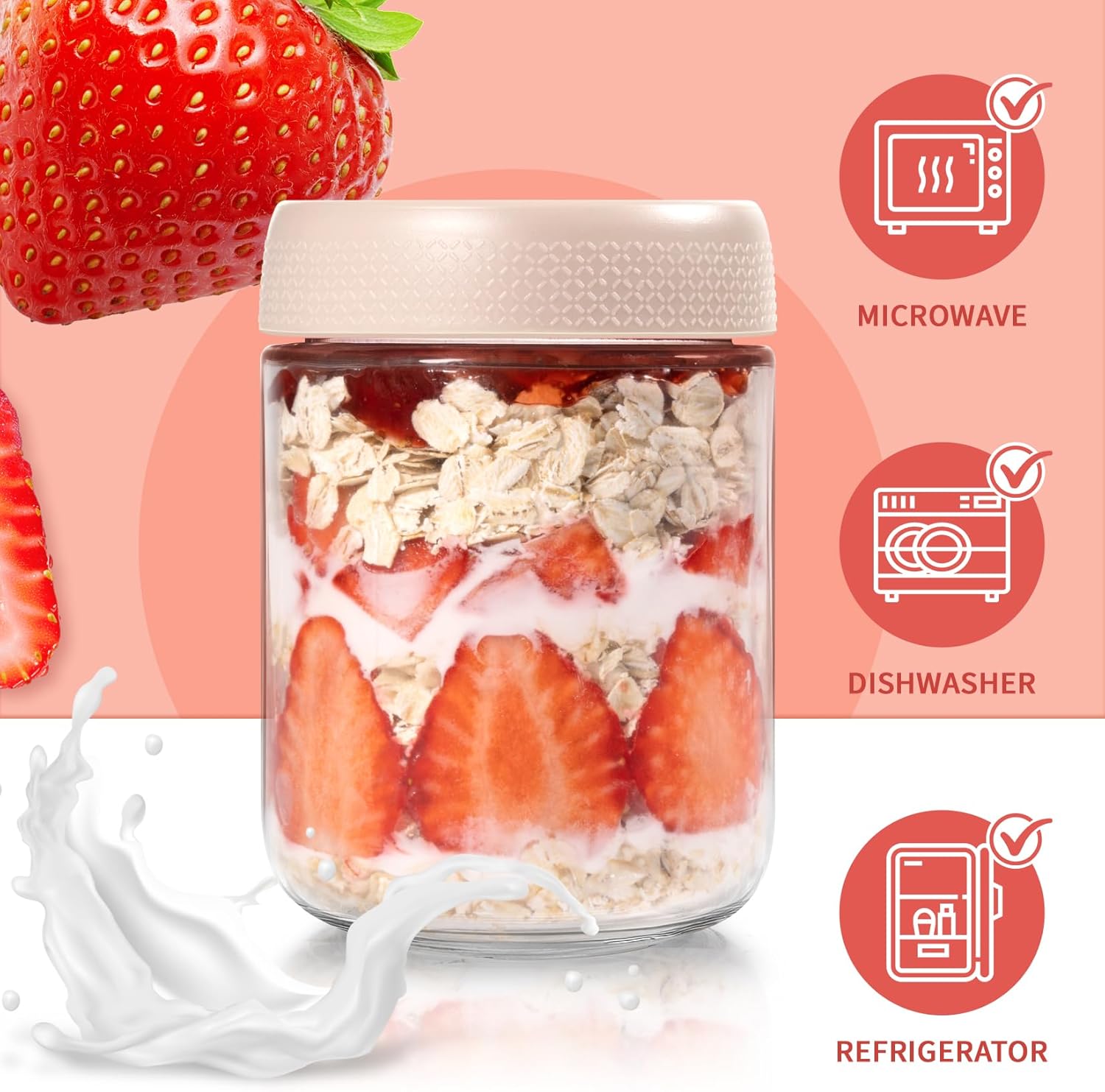 6 Pack 16oz Overnight Oats Con – Meal Prep Overnight Oats Bewertung und Preis