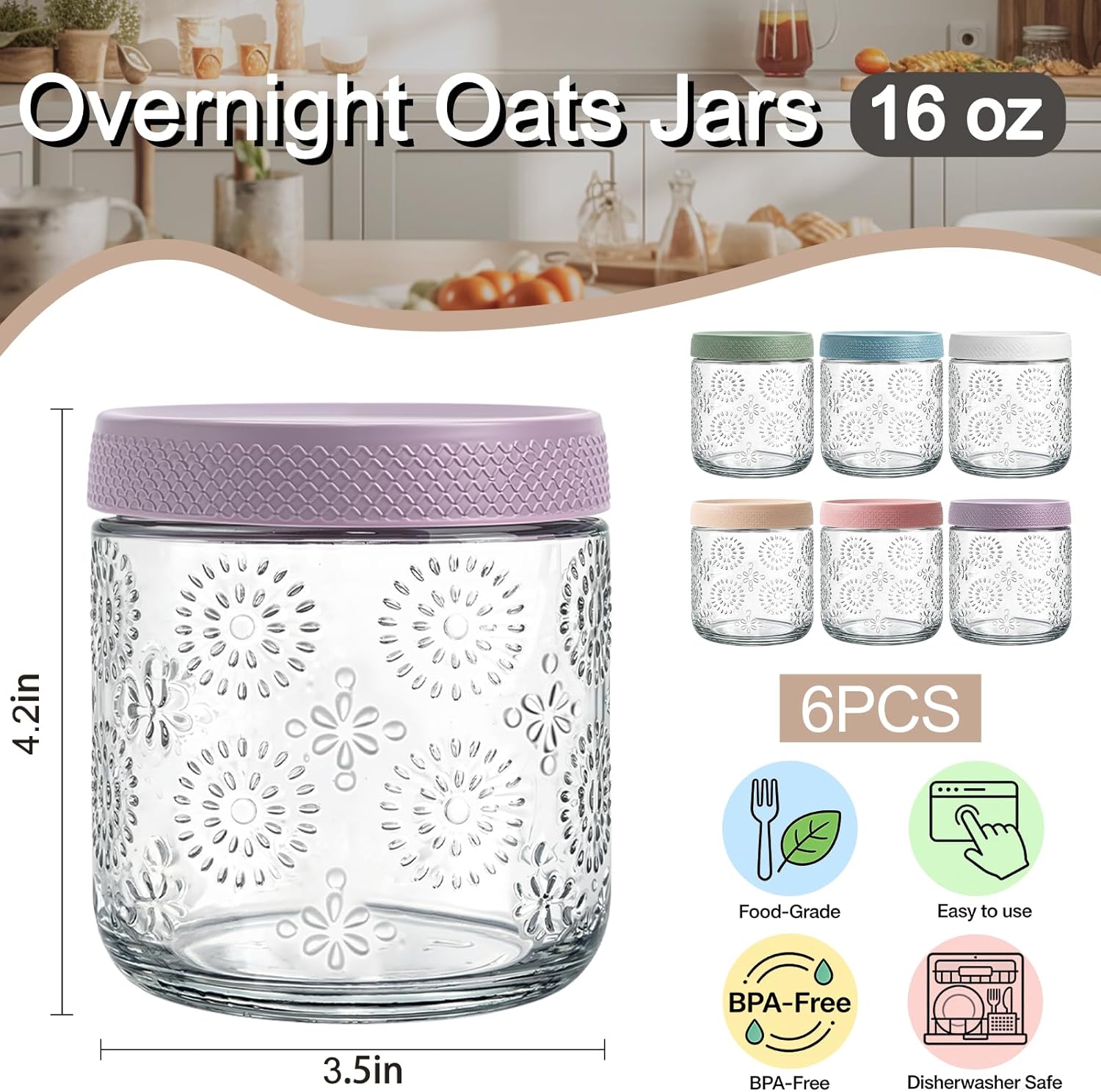 6 Pack 16 oz Overnight Oats Co – Meal Prep Overnight Oats Bewertung und Preis