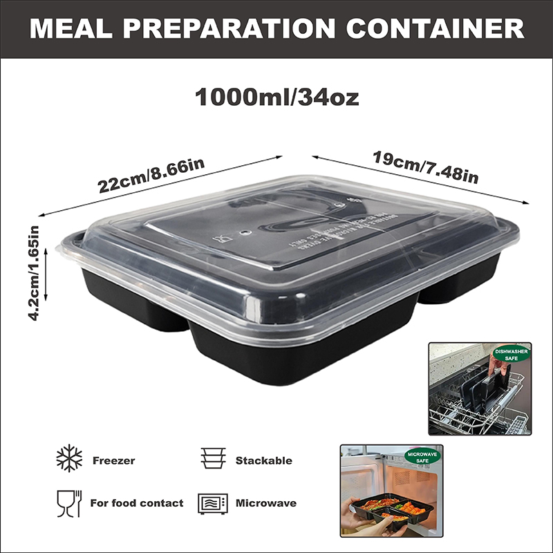 3-Compartment 34 Oz/1000 Ml, 1 – Meal Prep List Bewertung und Preis