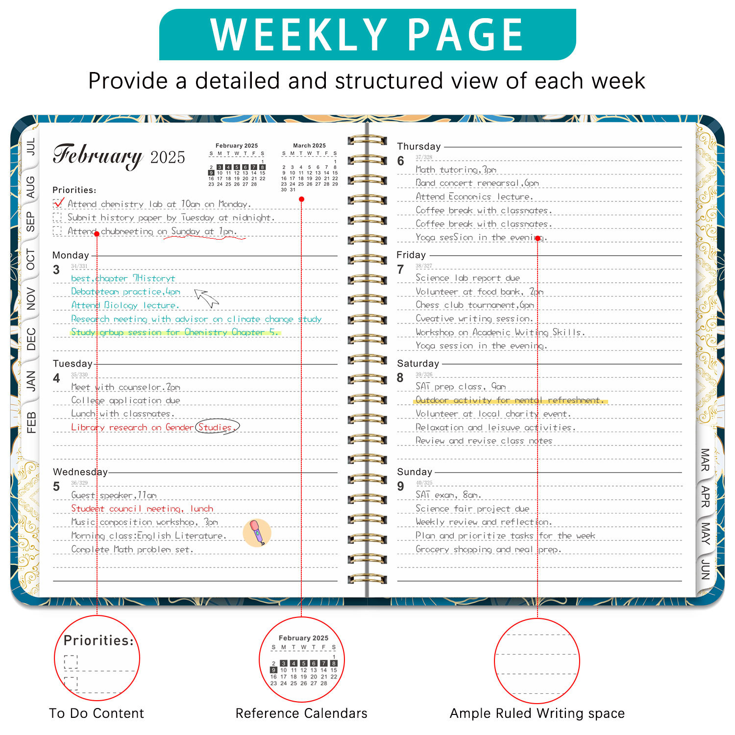 Bview Art 2025 Weekly Planner  – Meal Plan Notepad Bewertung und Preis